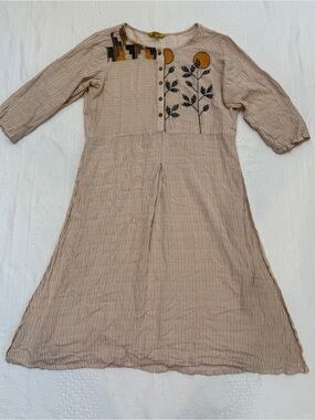 Globaldesi Embroidered Indian Tunic Women’s XL Earthtones